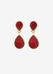 Crystal Tear Drop Clip On Earrings, Chili Pepper image number 0