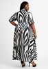 Tall Abstract Wrap Maxi Dress, Black White image number 1