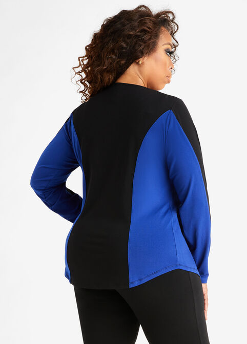 Signature Colorblock Knit Top, Sodalite image number 1