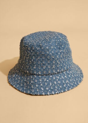 Distressed Denim Bucket Hat, Denim image number 1