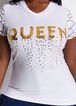 Sequin Queen Status Graphic Tee, White image number 1