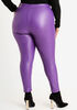 High Waist Faux Leather Legging, Purple image number 1