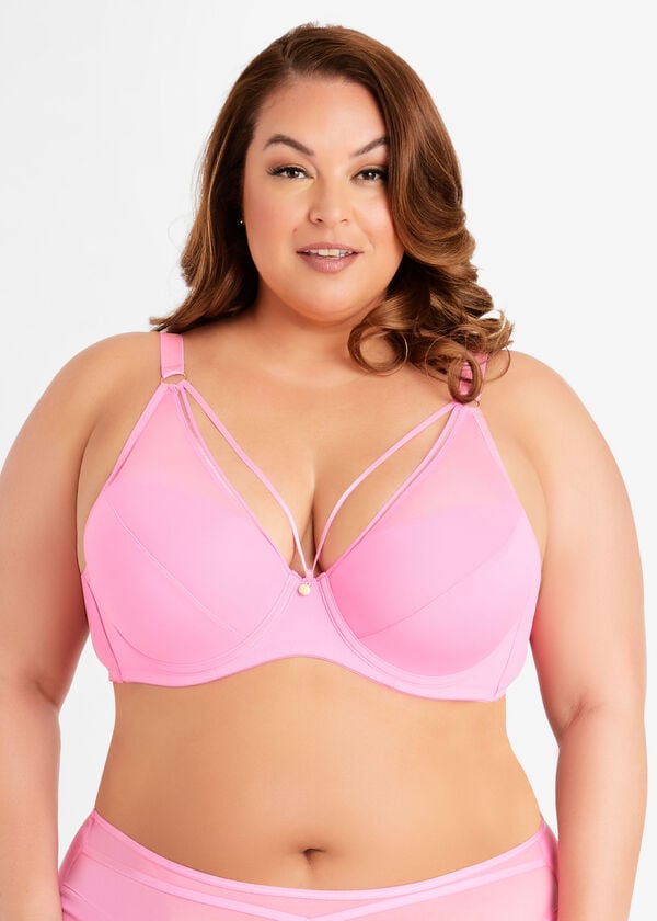 Micro T-Shirt Bra With Cutout, Bright Pink image number 0