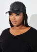 Quilted Faux Leather Trucker Hat, Black image number 1