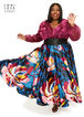 Belted Floral Satin Maxi Skirt, Peacoat image number 1