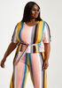 Belted Striped Jersey Top, Multi image number 3