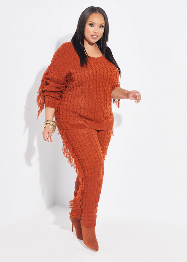 Plus Size Jogger Cable Knit Fall Essentials Basics Plus Size Knits image number 0