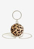 Embellished Leopard Sphere Clutch, Brown Animal image number 1