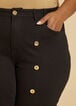 Embellished Split Hem Skinny Jeans, Black image number 2