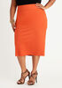 Power Ponte Midi Pencil Skirt, Potters Clay image number 0