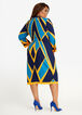 Abstract Colorblock Pique Dress, Turkish Tile image number 1