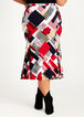 Abstract Plaid Mermaid Skirt, Jester Red image number 0