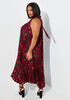 Pleated Printed Satin Maxi Dress, Multi image number 1