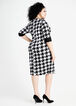 Houndstooth Sheath Button Dress, Black White image number 1