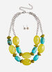 Layered Chunky Bead Necklace Set, Multi image number 0