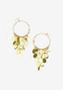 Sequin Gold Tone Hoop Earrings, Gold image number 0
