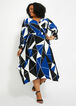 Tall Geo Colorblock Mock Wrap Dress, Black Combo image number 2