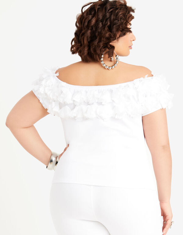 Textured Off The Shoulder Top, White image number 1