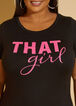 That Girl Glittered Graphic Tee, Black image number 2