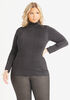 Lurex Ribbed Turtleneck Sweater, Black image number 0