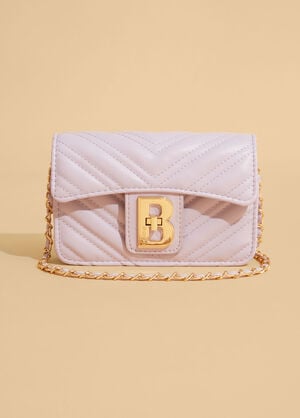 Bebe Rain Quilted Crossbody, LILAC image number 0