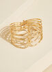 Textured Gold Tone Hinge Cuff, Gold image number 0