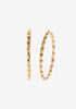 Gold Textured Hoops, Gold image number 0