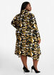 Camo Cowl Neck Ruched Dress, Olive Night image number 1