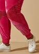 Sequined Paneled Velour Joggers, Beetroot Purple image number 3