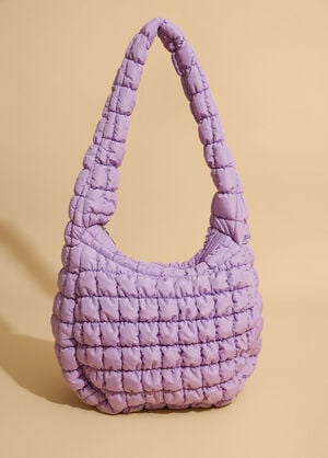 Quilted Puffer Shoulder Bag, Viola image number 1