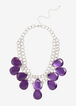 Chunky Chain Layer Cateye Necklace, Acai image number 0