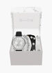 Silver Diamond Watch & Bracelets, Black image number 1