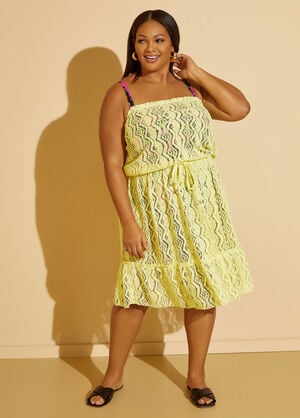 Just Cover Me Lace Swim Cover Up, Yellow image number 0