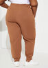 Mid Rise Stretch Crepe Joggers, Caramel image number 1