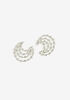 Embellished Half Moon Earrings, Silver image number 0