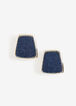 Silver & Denim Geo Stud Earrings, Denim Blue image number 0