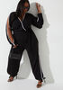 Knotted Side Split Jumpsuit, Black White image number 2