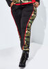 Camo Print Two Tone Joggers, Red image number 0