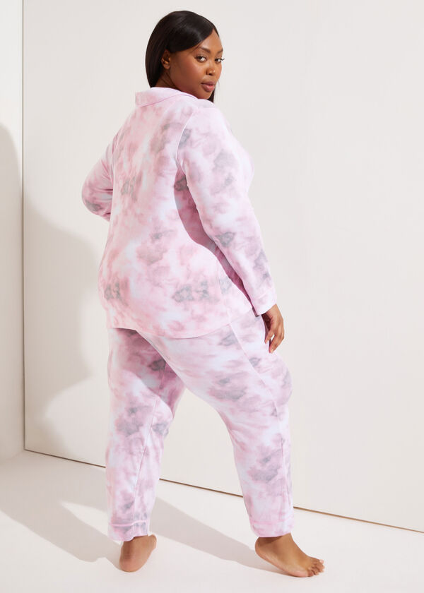 Kensie Tie Dyed Pajama Set, Pink image number 1