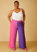 Colorblocked Straight Leg Trousers, Pink Peacock image number 2