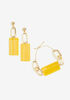 Resin Bracelet & Earrings Set, Nugget Gold image number 0