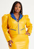 Two Tone Faux Leather Jacket, Nugget Gold image number 0