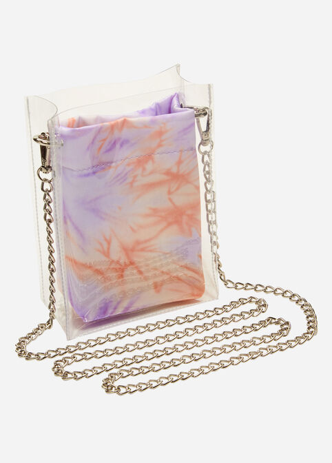 Clear Tie-Dye Shoulder Bag, Lavender Field image number 0