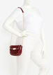 Studded Quilted Faux Leather Bag, Burgundy image number 3