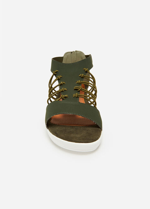 Sole Lift Suede Wide Width Wedges, Olive image number 4