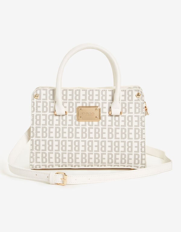 Bebe James Small Satchel, White image number 0