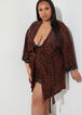 In Bloom Lace Trim Leopard Robe, Brown Animal image number 2