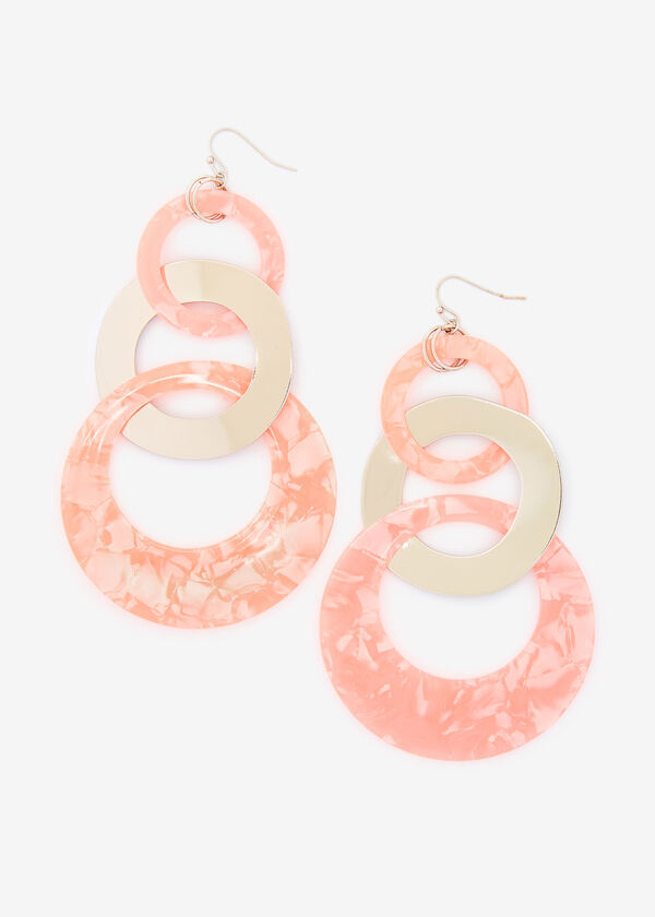 Pink Resin Link Drop Earrings, Foxglove image number 0