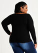 Rhinestone Center Halter Sweater, Black image number 1