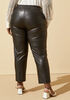 Faux Leather Tapered Pants, Black image number 1